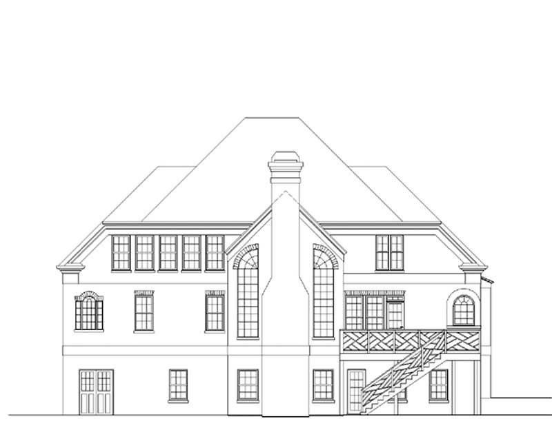 Home Plan Rear Elevation of this 4-Bedroom,3054 Sq Ft Plan -106-1144
