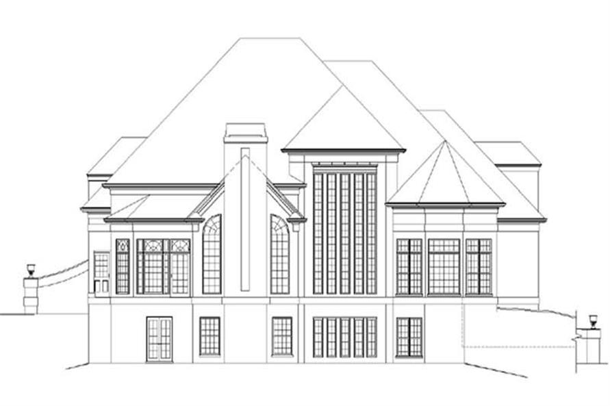 Home Plan Rear Elevation of this 5-Bedroom,4195 Sq Ft Plan -106-1161