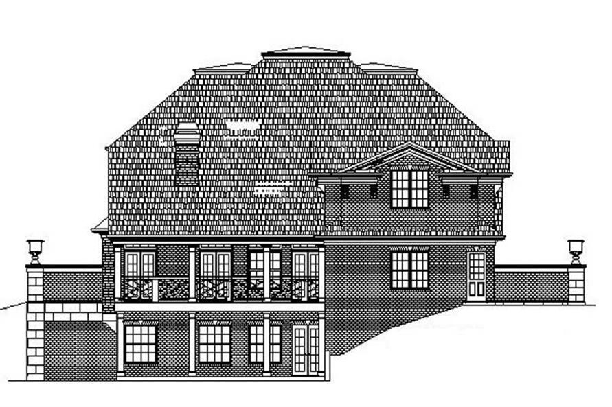 Home Plan Rear Elevation of this 5-Bedroom,3283 Sq Ft Plan -106-1162