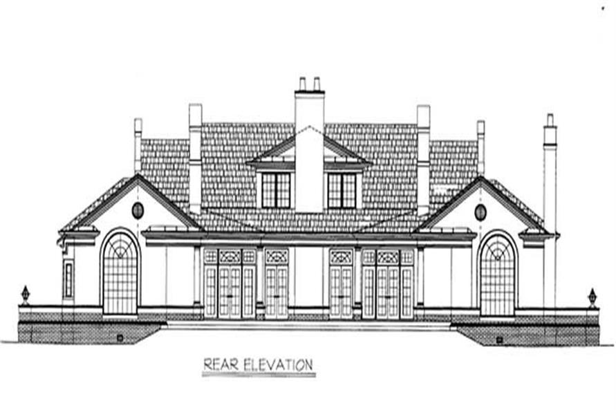 Home Plan Rear Elevation of this 3-Bedroom,3820 Sq Ft Plan -106-1172