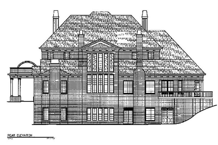 Home Plan Rear Elevation of this 5-Bedroom,5083 Sq Ft Plan -106-1190