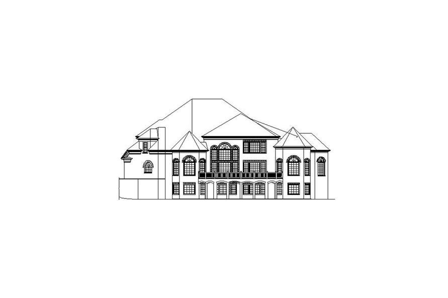 Home Plan Rear Elevation of this 4-Bedroom,4899 Sq Ft Plan -106-1192