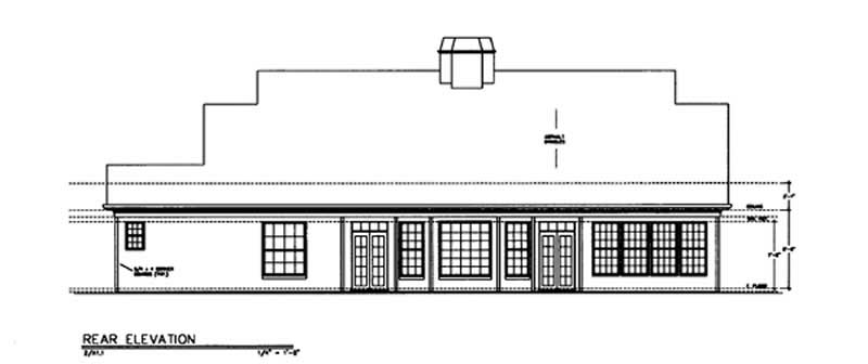 Home Plan Rear Elevation of this 3-Bedroom,1931 Sq Ft Plan -106-1213