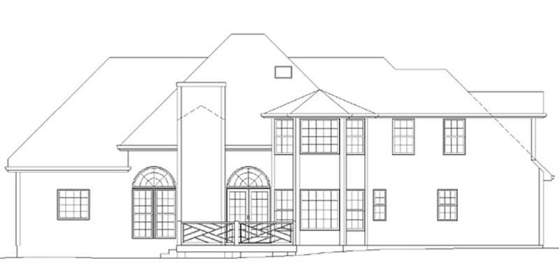 Home Plan Rear Elevation of this 4-Bedroom,2473 Sq Ft Plan -106-1222
