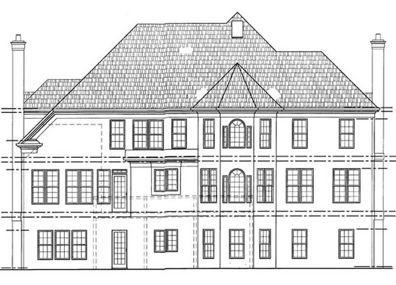 Home Plan Rear Elevation of this 4-Bedroom,2990 Sq Ft Plan -106-1230