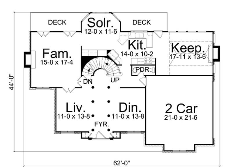 Floor Plan First Story of European Plan #106-1230