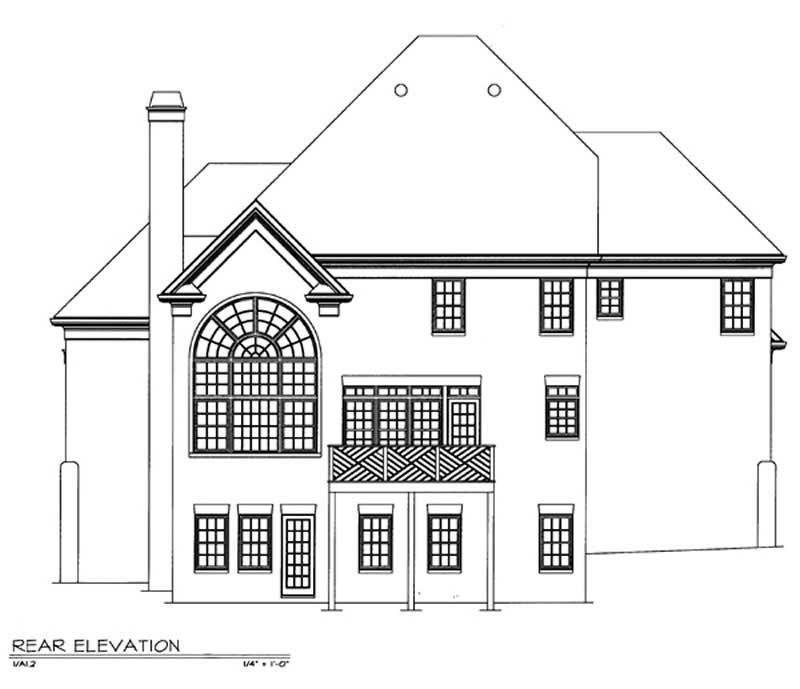Home Plan Rear Elevation of this 4-Bedroom,2520 Sq Ft Plan -106-1238