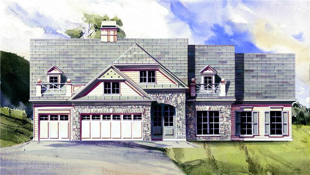 Front elevation of Country home (ThePlanCollection: House Plan #106-1242)