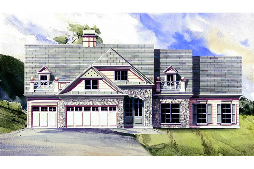 Front elevation of Country home (ThePlanCollection: House Plan #106-1242)