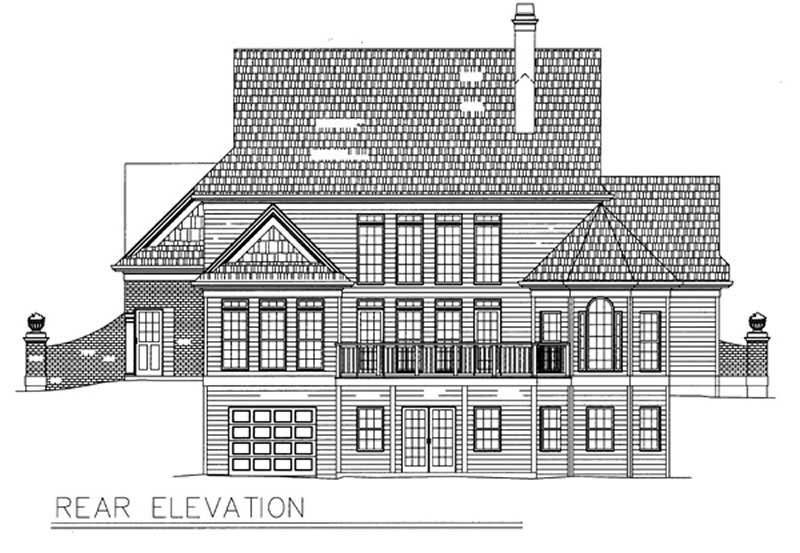 Home Plan Rear Elevation of this 4-Bedroom,2773 Sq Ft Plan -106-1246