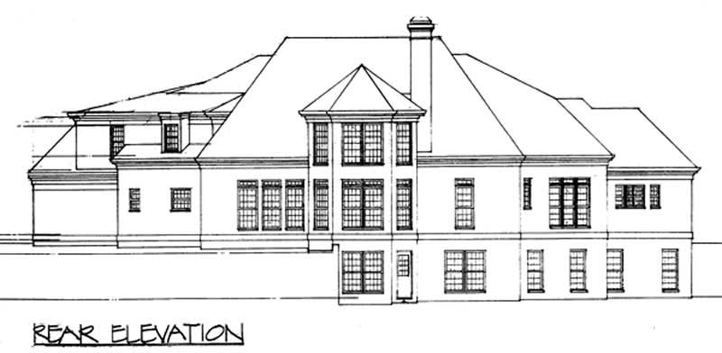 Home Plan Rear Elevation of this 4-Bedroom,3338 Sq Ft Plan -106-1248