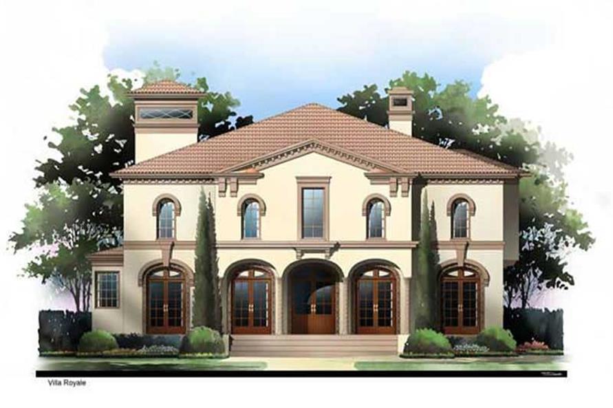 Front elevation of Mediterranean home (ThePlanCollection: House Plan #106-1258)