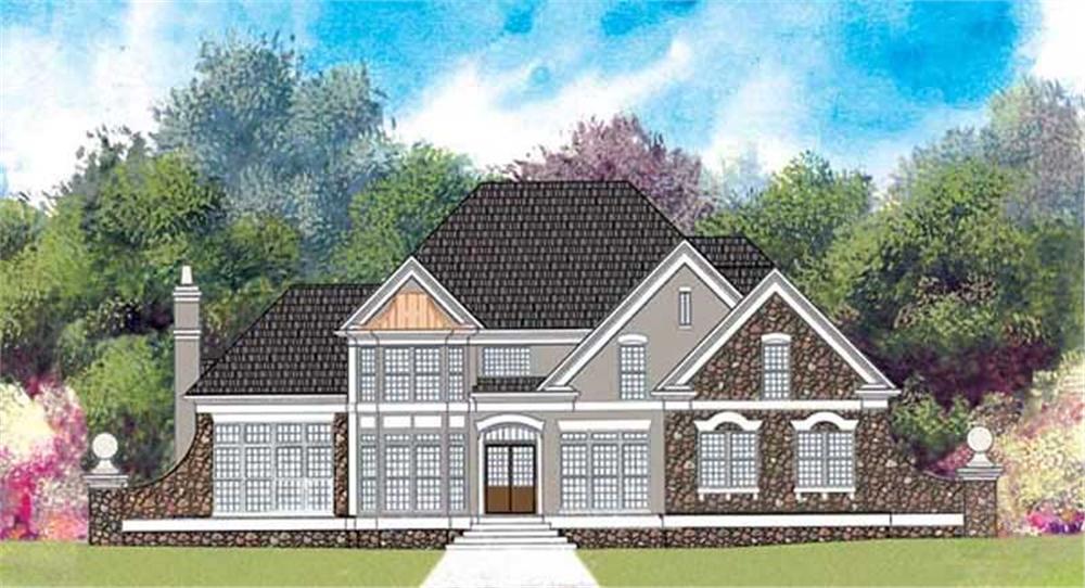 Front elevation of Traditional home (ThePlanCollection: House Plan #106-1266)