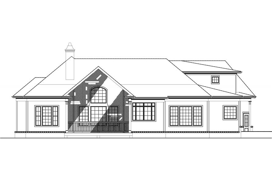 Home Plan Rear Elevation of this 3-Bedroom,2344 Sq Ft Plan -106-1276
