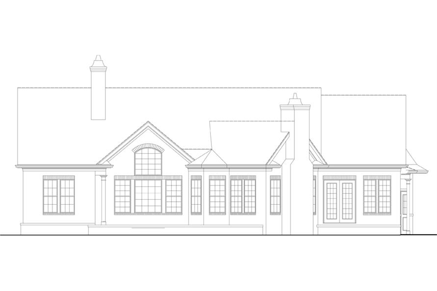 Home Plan Rear Elevation of this 3-Bedroom,2430 Sq Ft Plan -106-1281