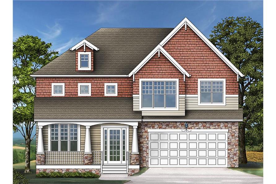 Front View of this 4-Bedroom, 2995 Sq Ft Plan - 106-1282