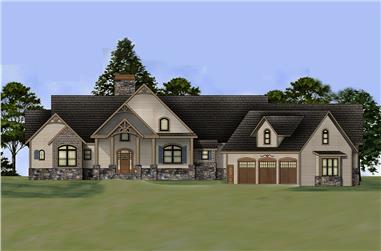 3-Bedroom, 2878 Sq Ft Country House Plan - 106-1284 - Front Exterior