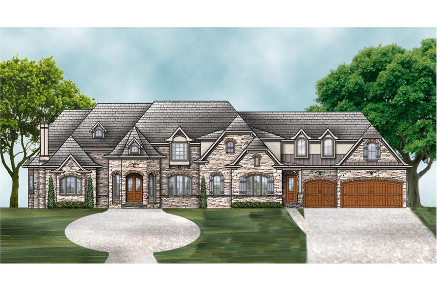 4-Bedroom, 4770 Sq Ft Luxury House Plan - 106-1294 - Front Exterior