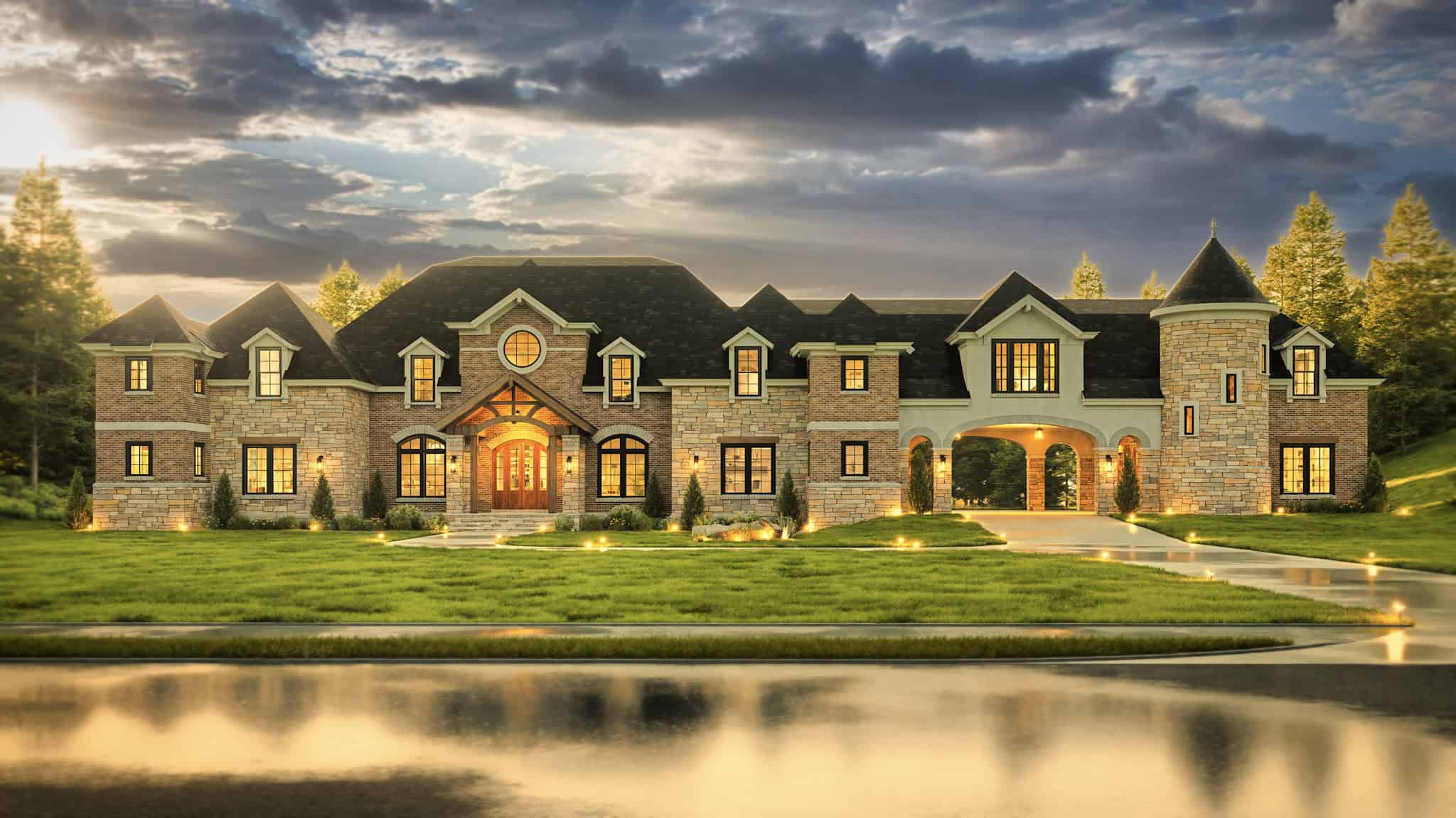 Home at Night of this 4-Bedroom,6532 Sq Ft Plan -106-1298