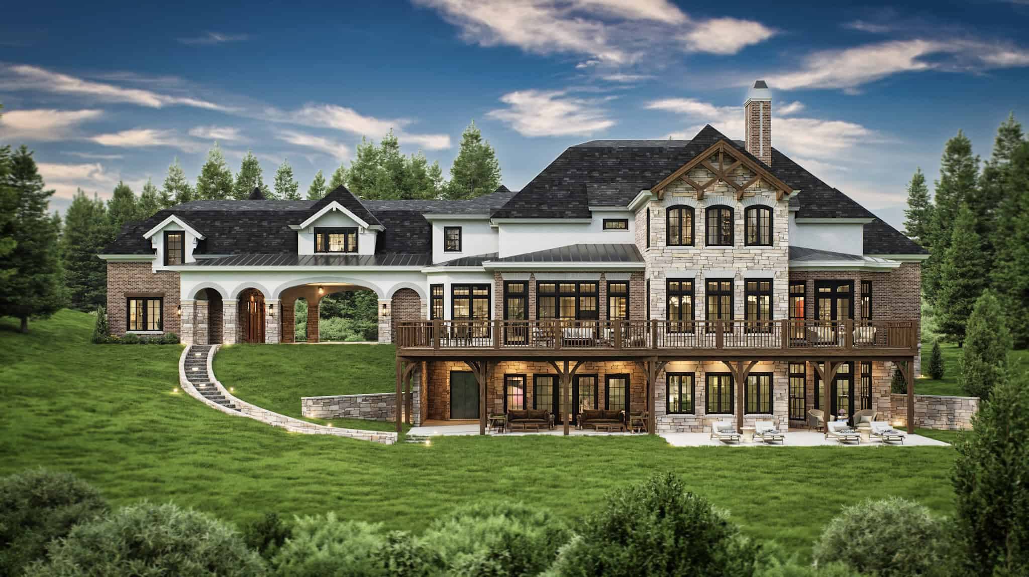 Rear View of this 4-Bedroom,6532 Sq Ft Plan -106-1298