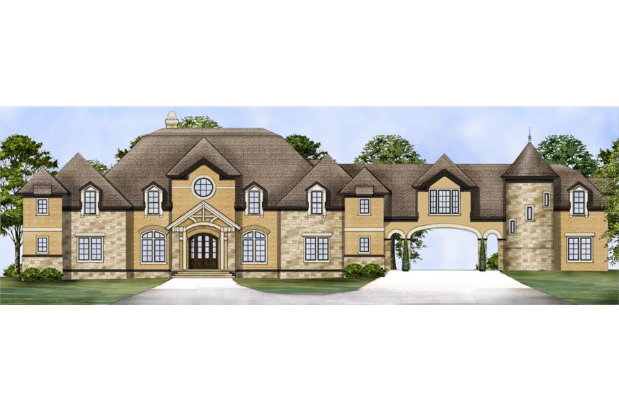 Front View of this 4-Bedroom, 6532 Sq Ft Plan - 106-1298