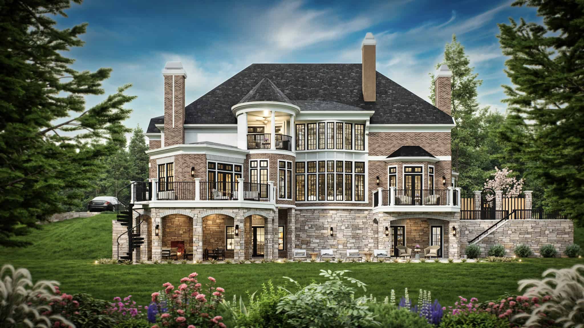 Rear View of this 4-Bedroom,3868 Sq Ft Plan -106-1302