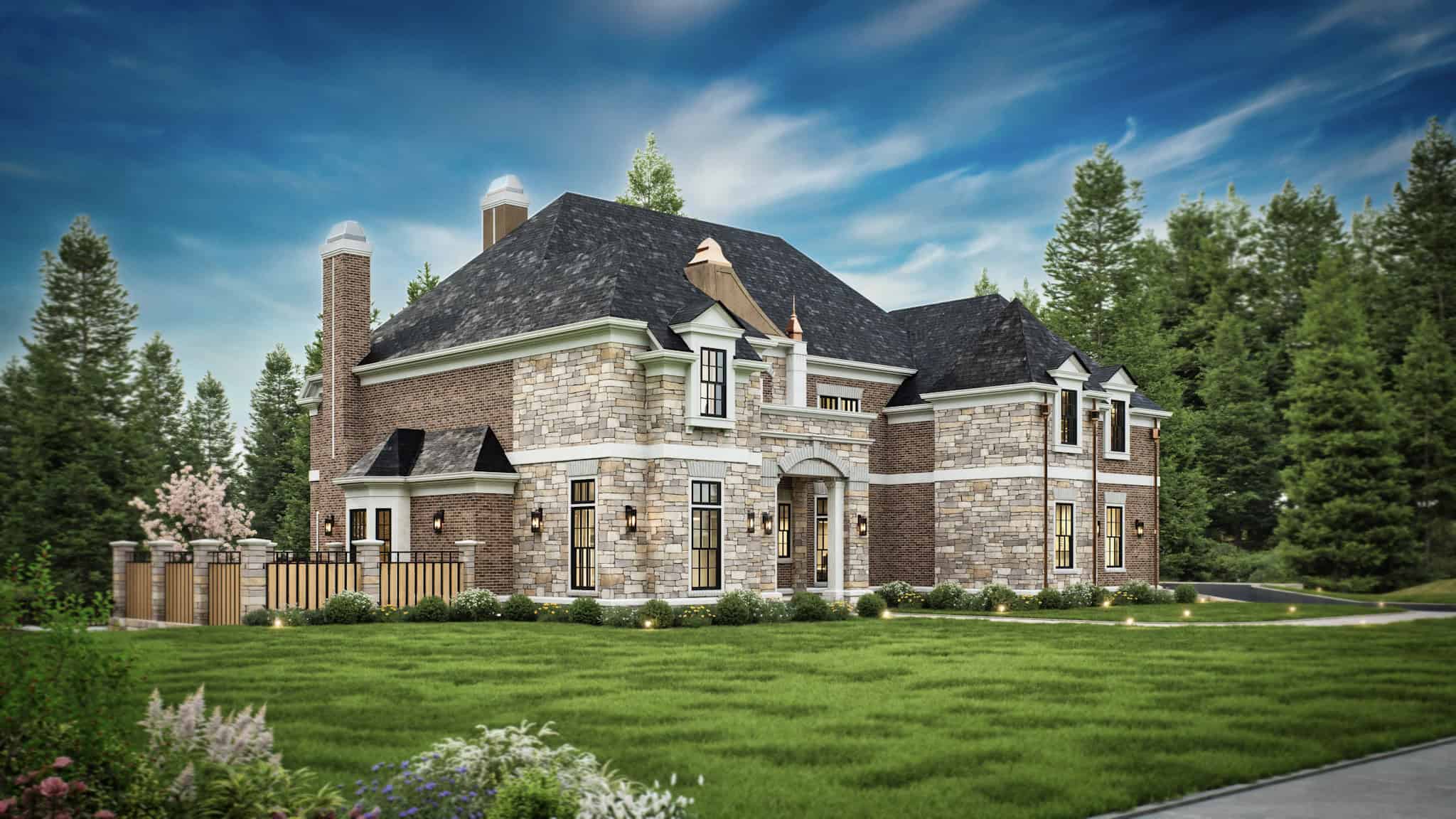 Right Side View of this 4-Bedroom,3868 Sq Ft Plan -106-1302