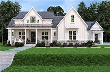 3-Bedroom, 2484 Sq Ft Transitional Farmhouse - Plan #106-1324 - Front Exterior