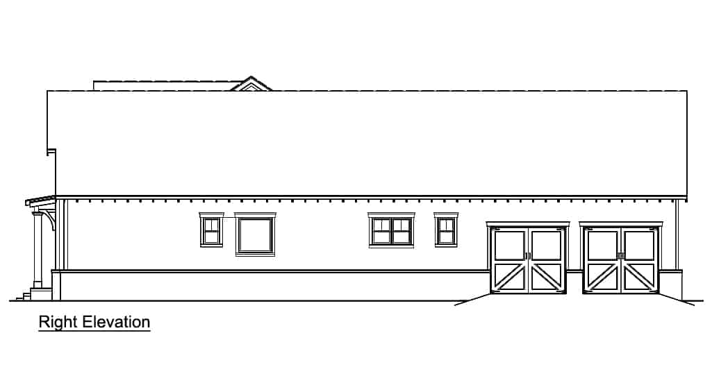 Home Plan Right Elevation of this 3-Bedroom,2484 Sq Ft Plan -106-1326