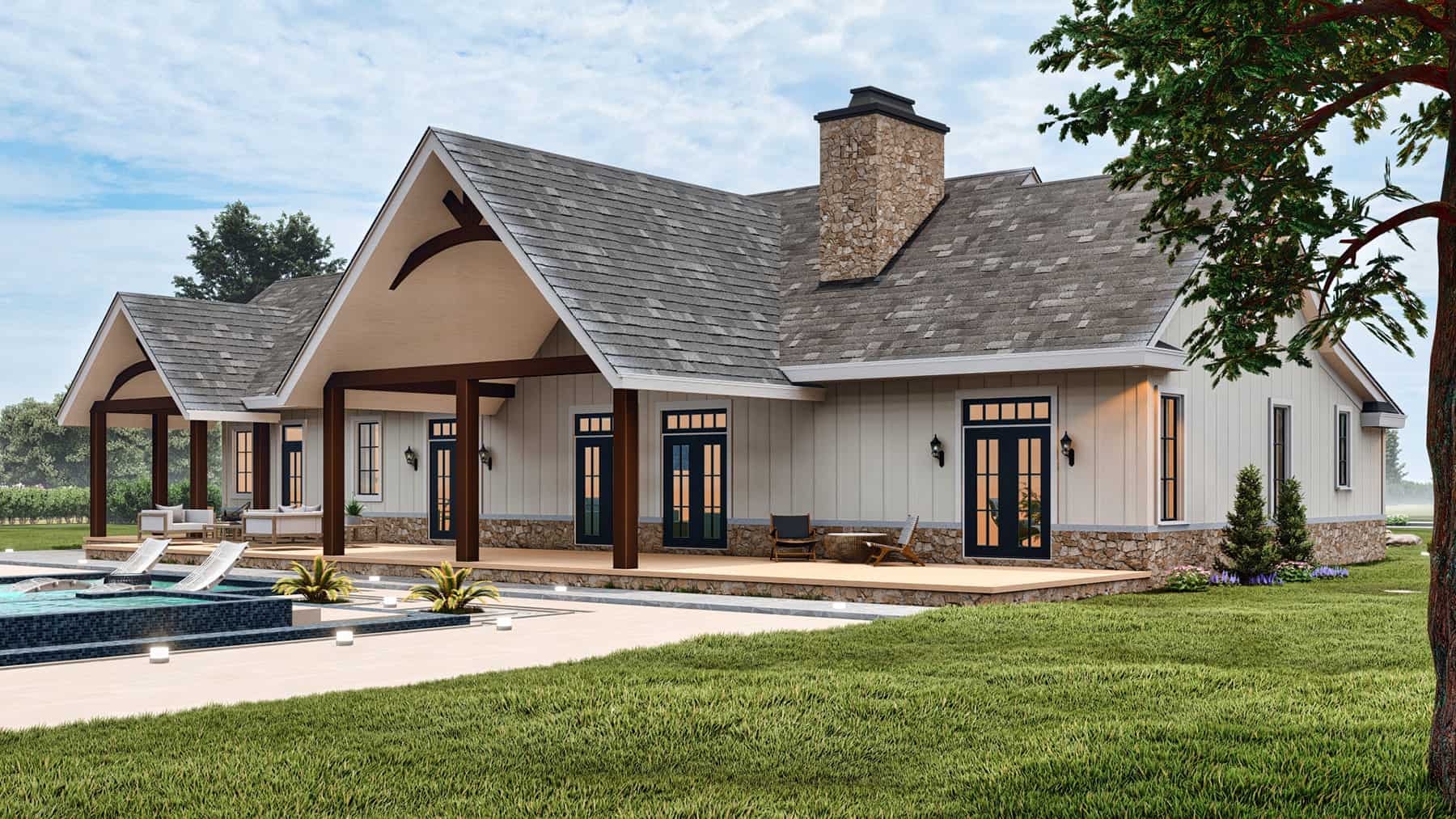 Rear View of this 3-Bedroom,2537 Sq Ft Plan -106-1336