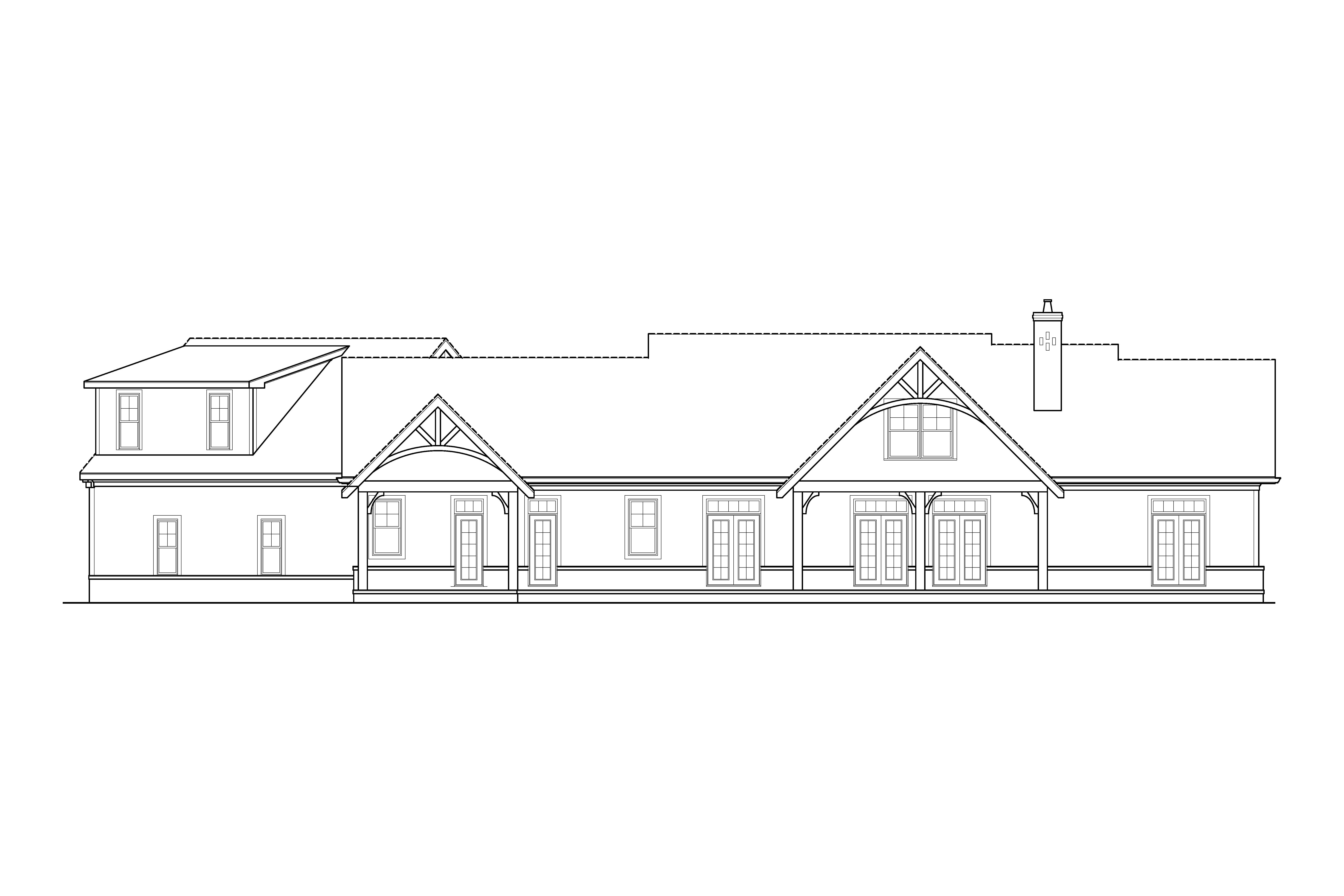 Home Plan Rear Elevation of this 3-Bedroom,2537 Sq Ft Plan -106-1336