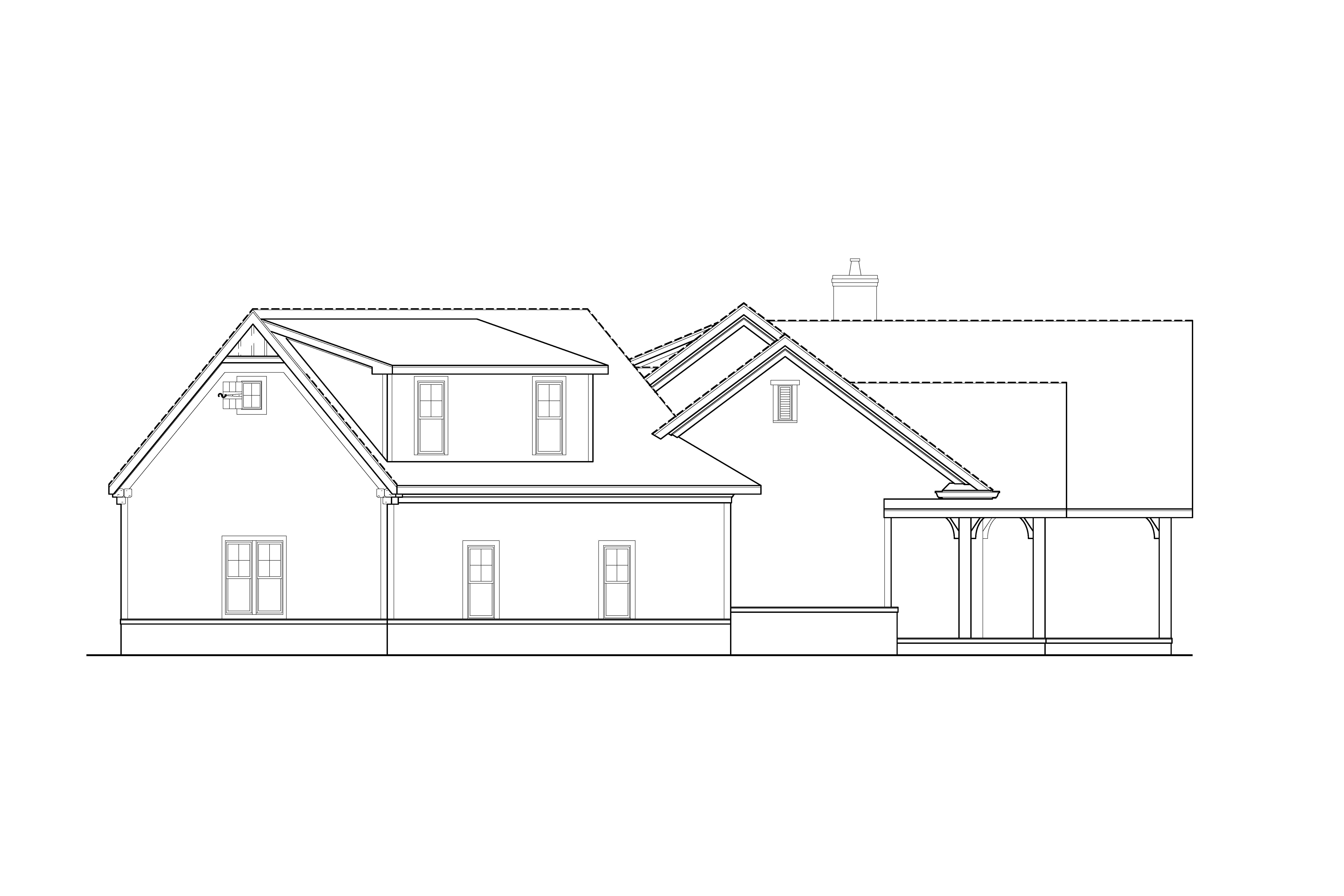 Home Plan Rear Elevation of this 3-Bedroom,2537 Sq Ft Plan -106-1336