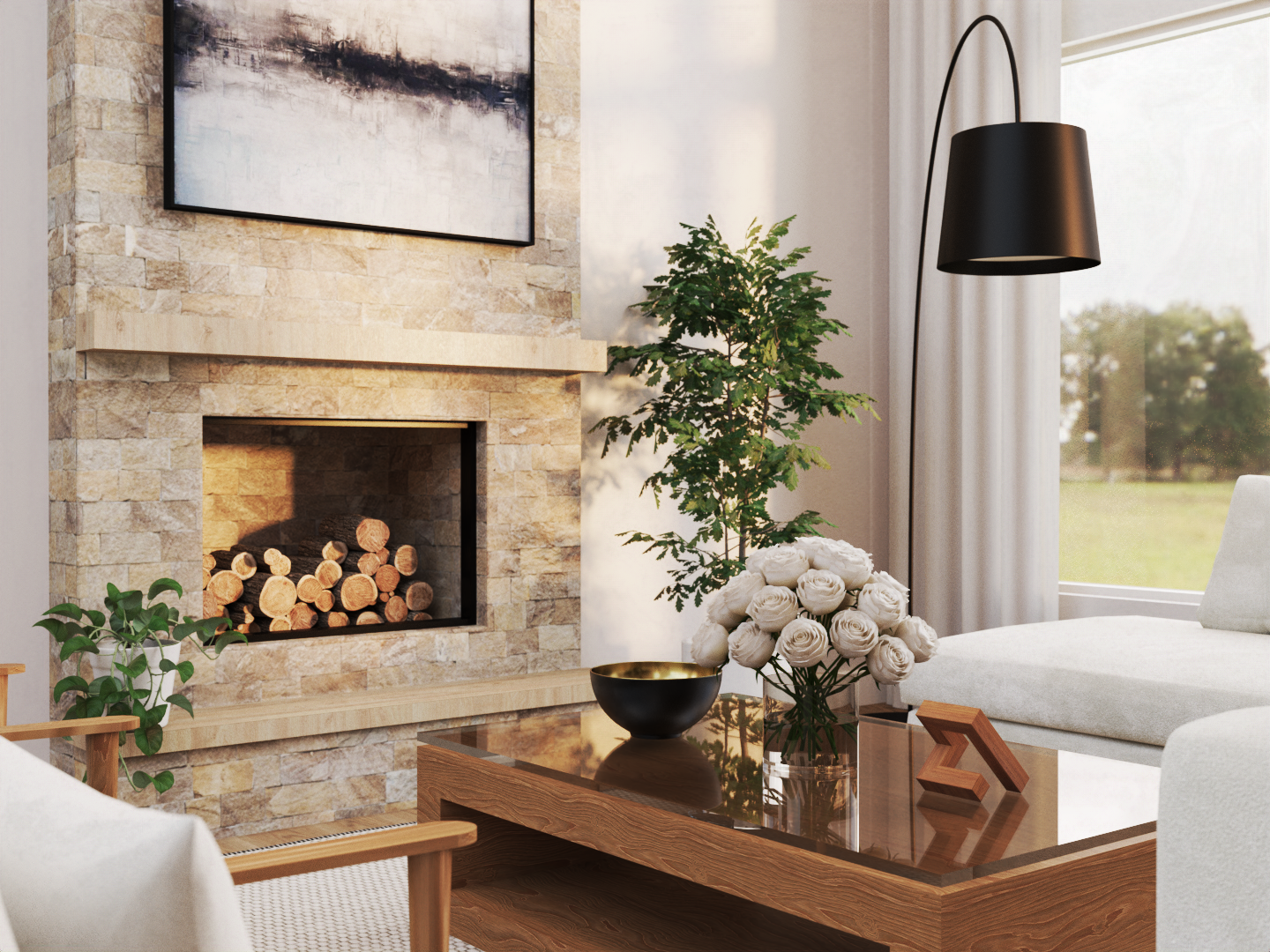 Living Room of this 3-Bedroom,3986 Sq Ft Plan -106-1345