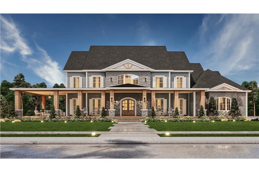 3-Bedroom, 3986 Sq Ft Luxury House Plan - 106-1345 - Front Exterior