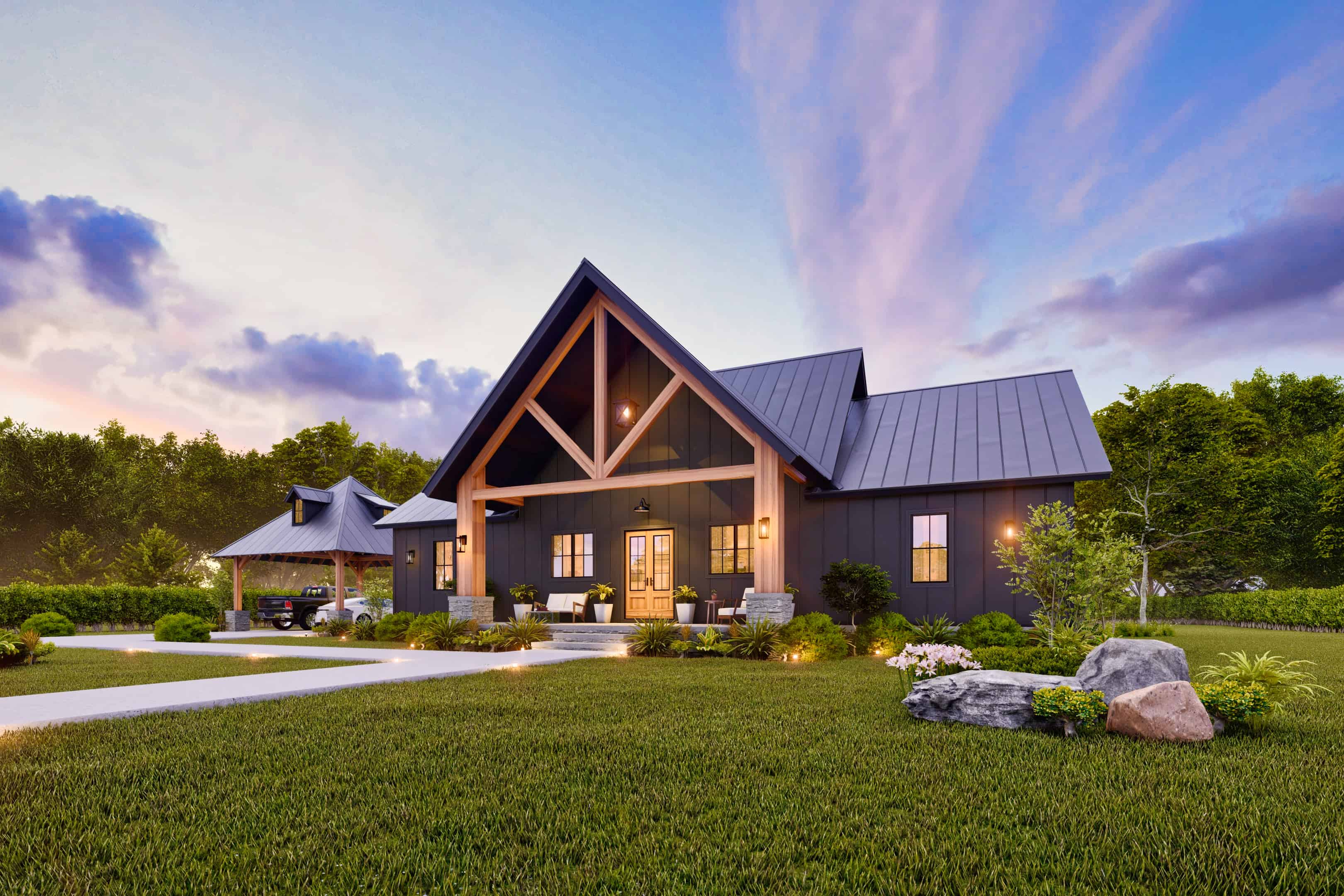 Right Side View of this 3-Bedroom,1849 Sq Ft Plan -106-1347