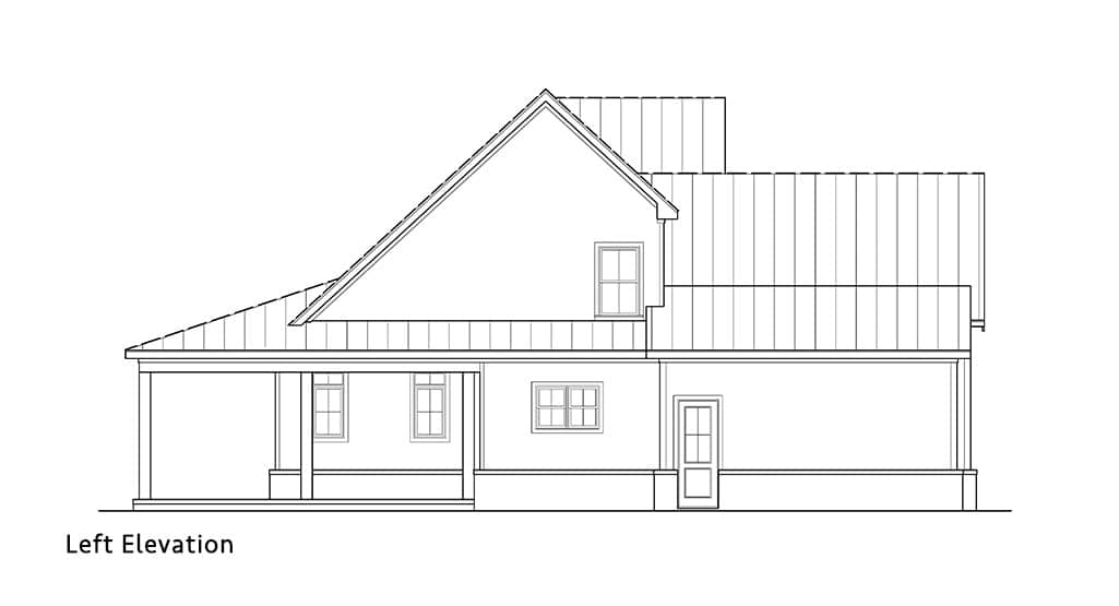 Home Plan Left Elevation of this 3-Bedroom,2017 Sq Ft Plan -106-1348