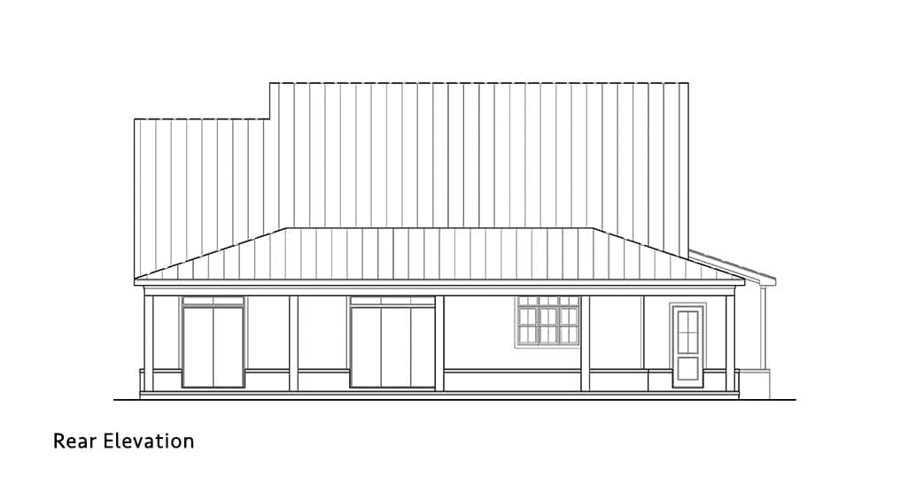 Home Plan Rear Elevation of this 3-Bedroom,2017 Sq Ft Plan -106-1348