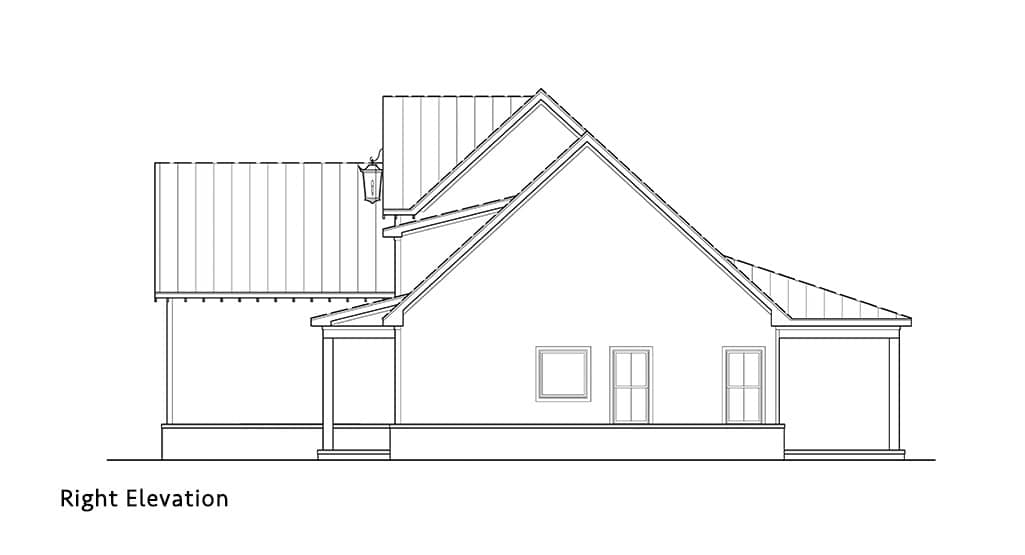 Home Plan Right Elevation of this 3-Bedroom,2017 Sq Ft Plan -106-1348
