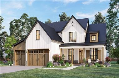 3-Bedroom, 2017 Sq Ft Modern Farmhouse House Plan - 106-1348 - Front Exterior