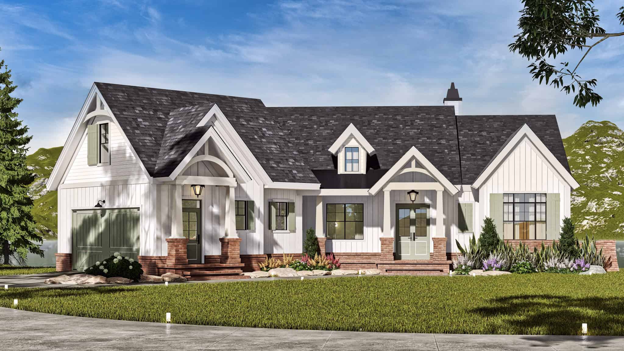 Front View of this 3-Bedroom,2619 Sq Ft Plan -106-1349