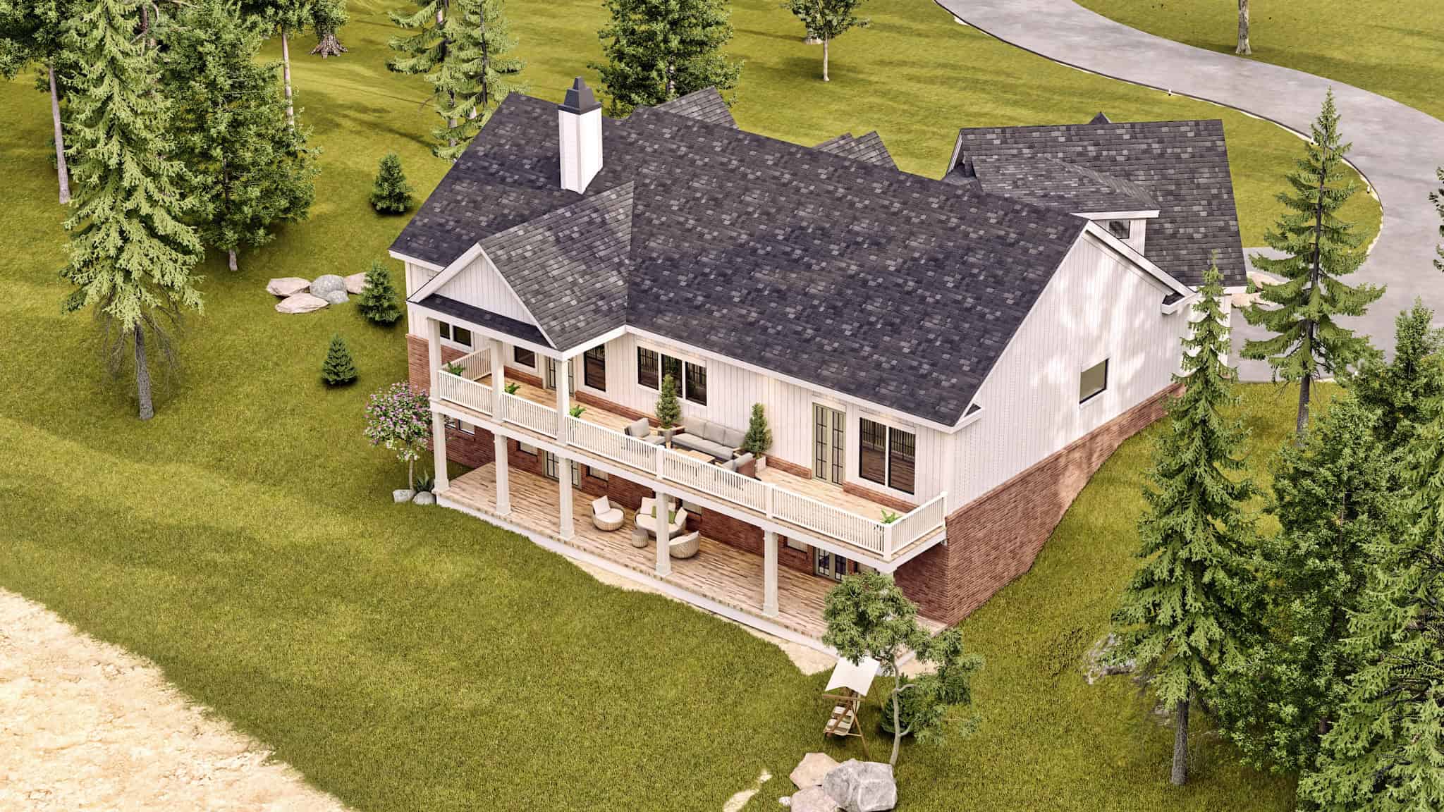 Rear View of this 3-Bedroom,2619 Sq Ft Plan -106-1349