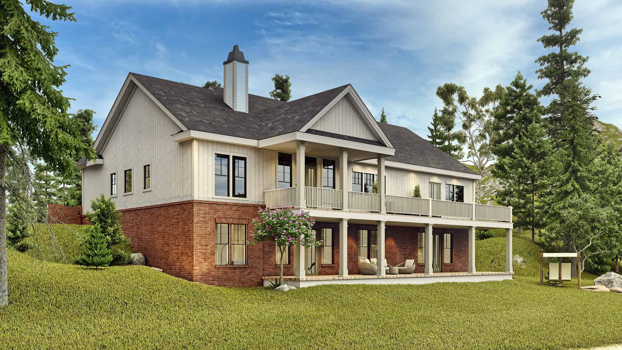 Rear View of this 3-Bedroom,2619 Sq Ft Plan -106-1349