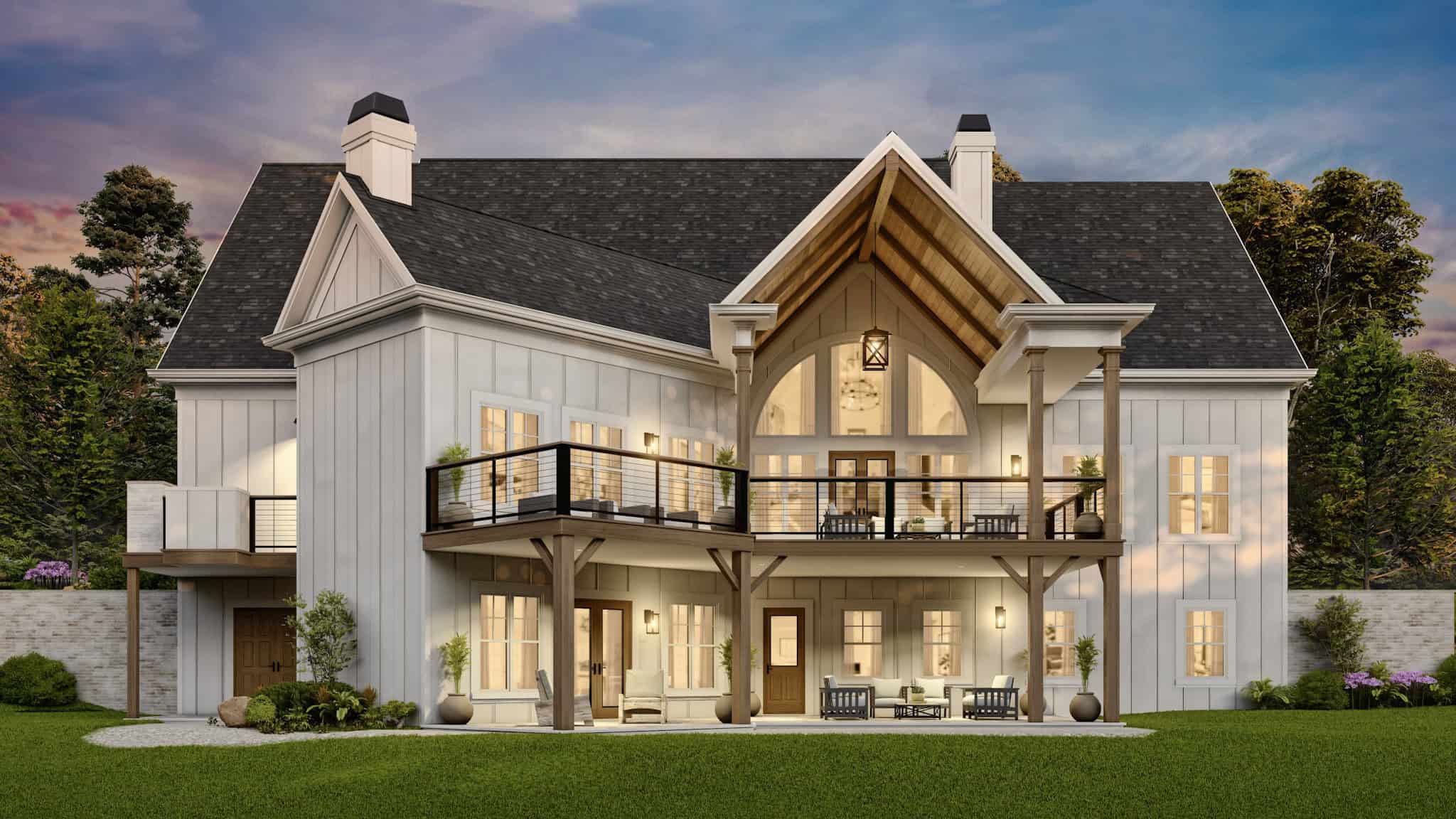 Rear View of this 4-Bedroom,3350 Sq Ft Plan -106-1350