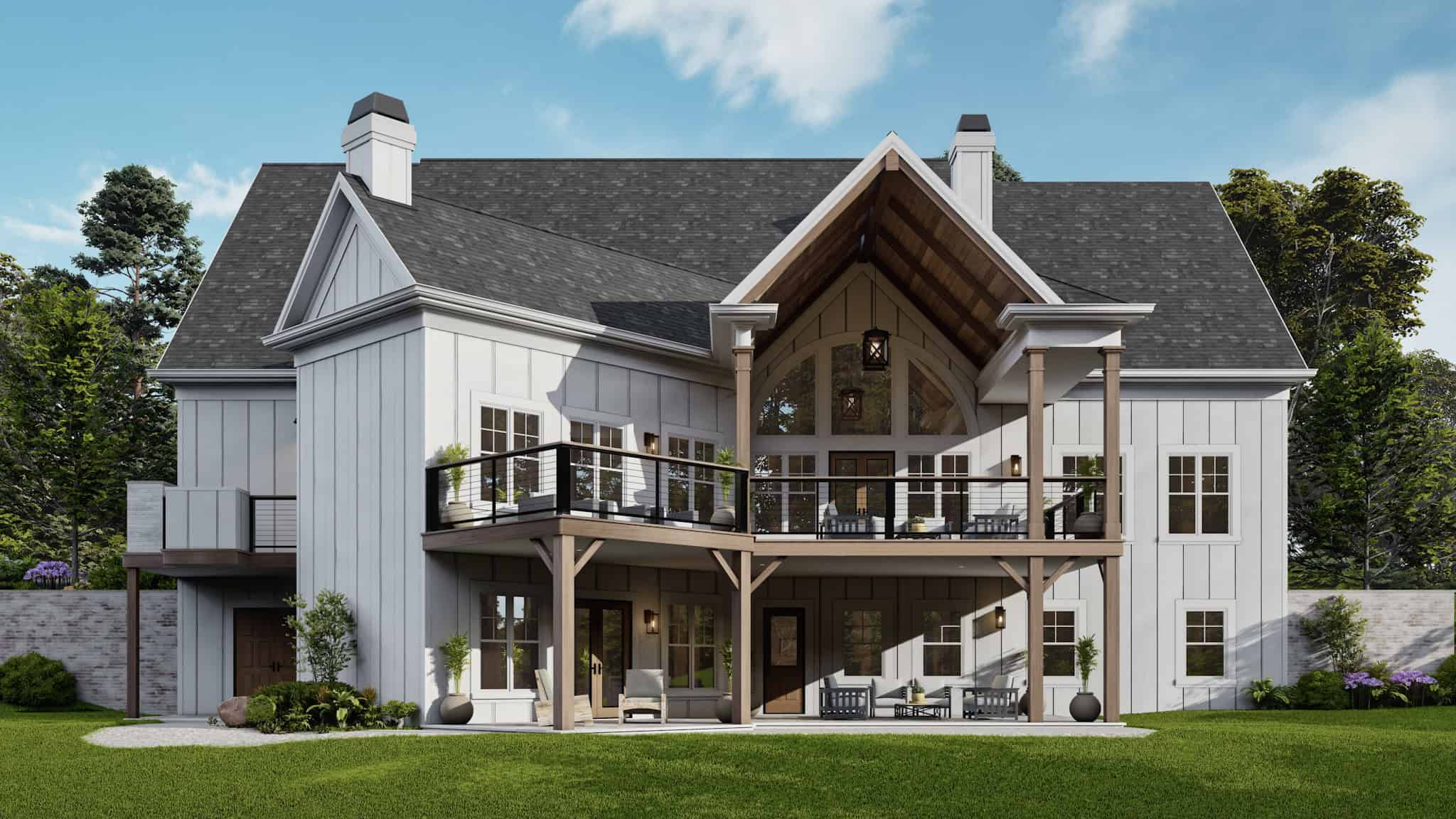 Rear View of this 4-Bedroom,3350 Sq Ft Plan -106-1350