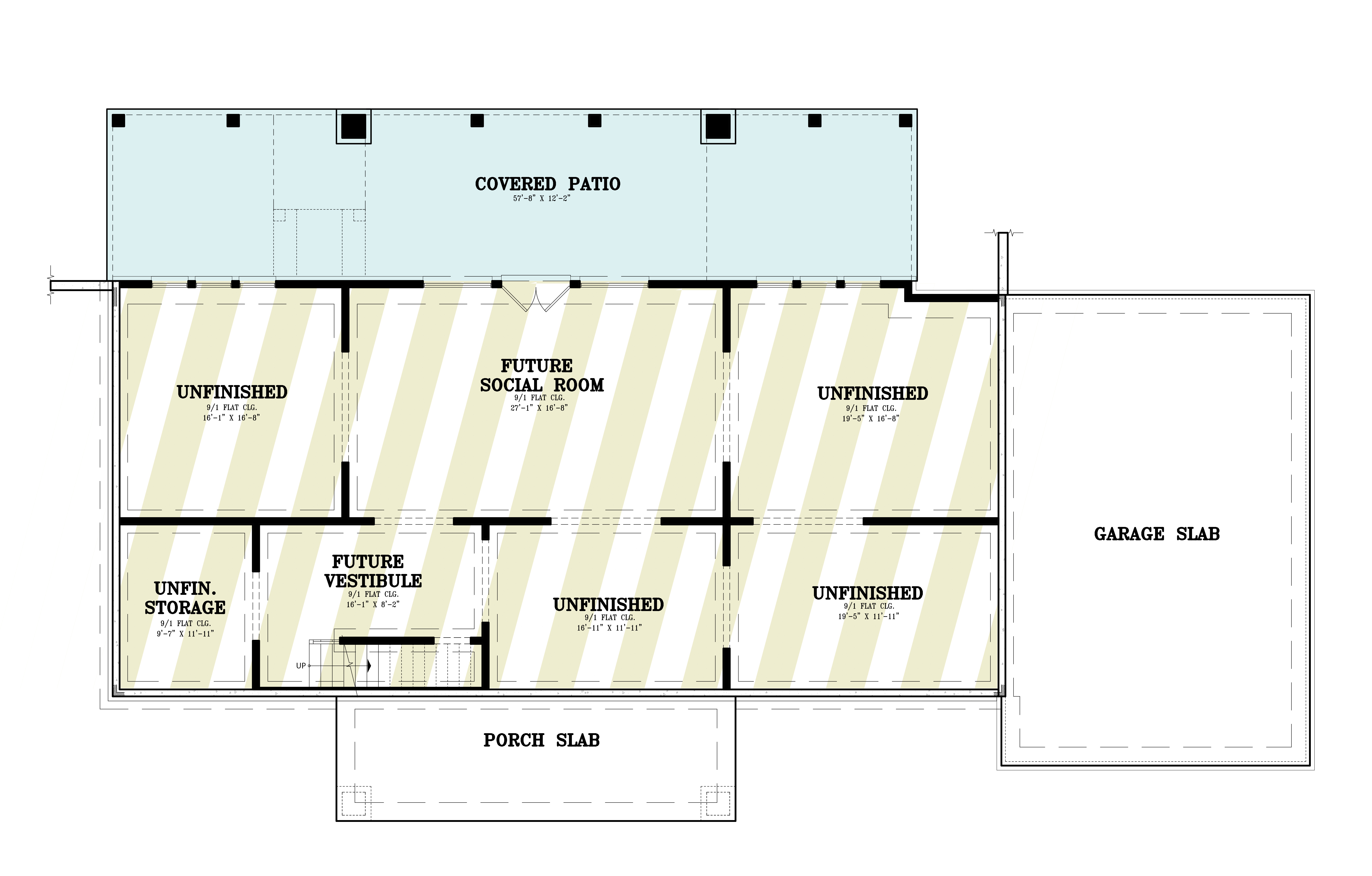 Basement of Modern Farmhouse Plan #106-1353