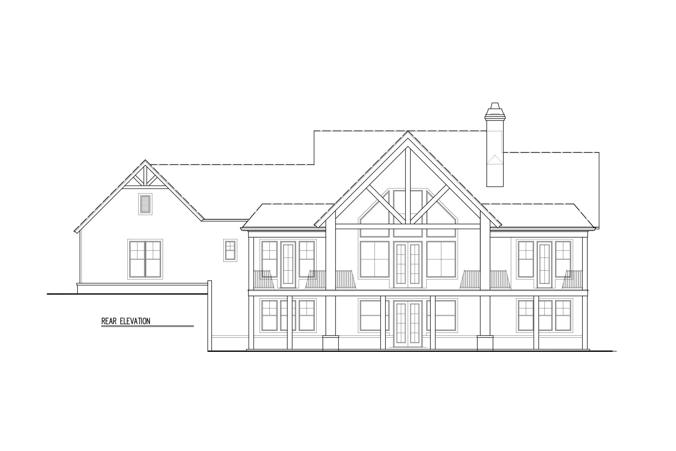 Home Plan Rear Elevation of this 3-Bedroom,1928 Sq Ft Plan -106-1353