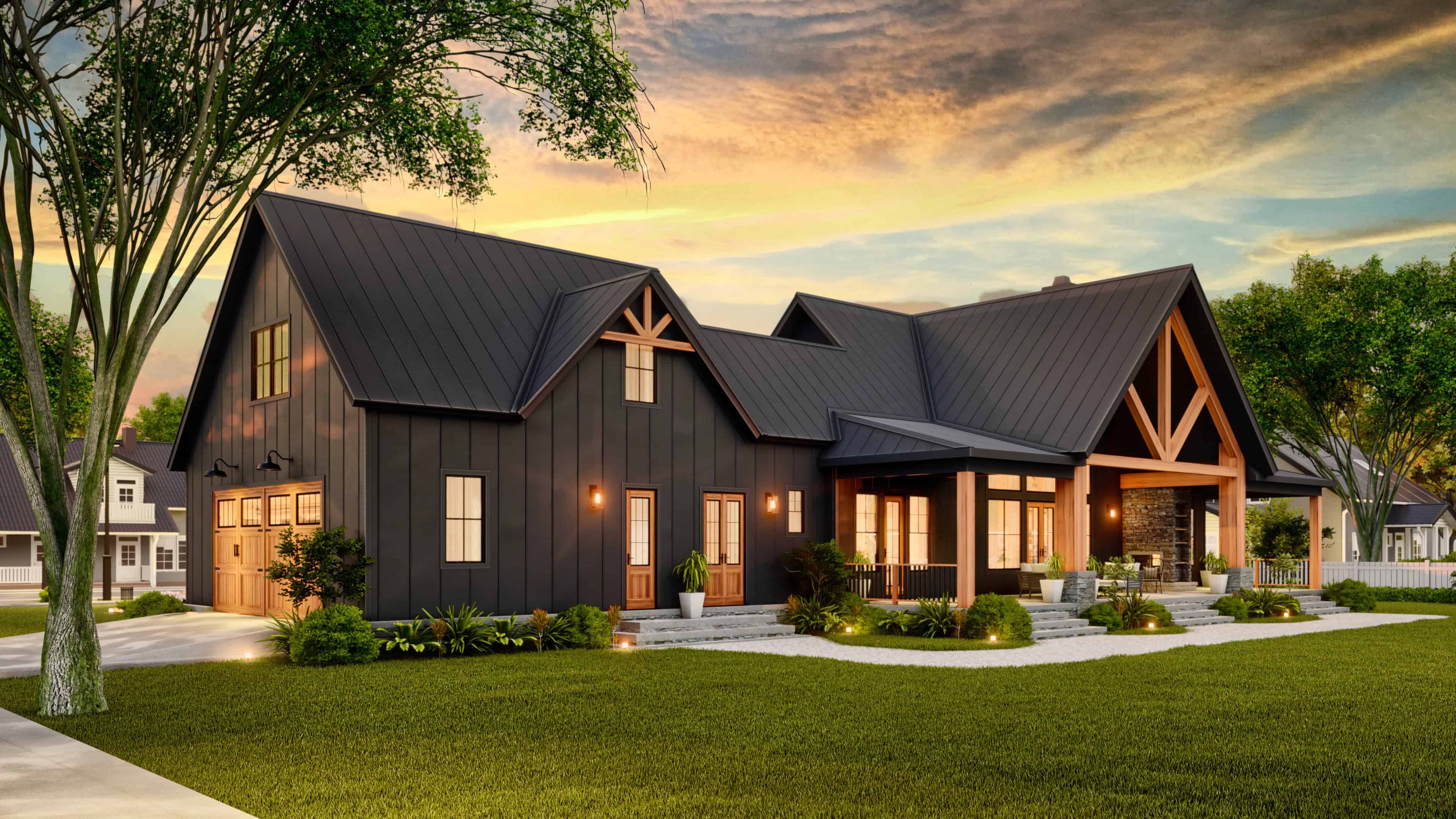 Right Side View of this 3-Bedroom,2027 Sq Ft Plan -106-1356