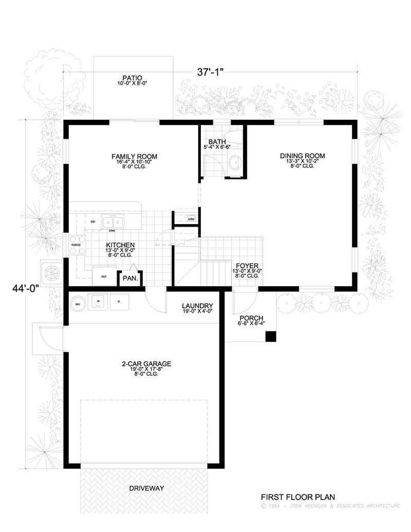 Floor Plan First Story of Mediterranean Plan #107-1034