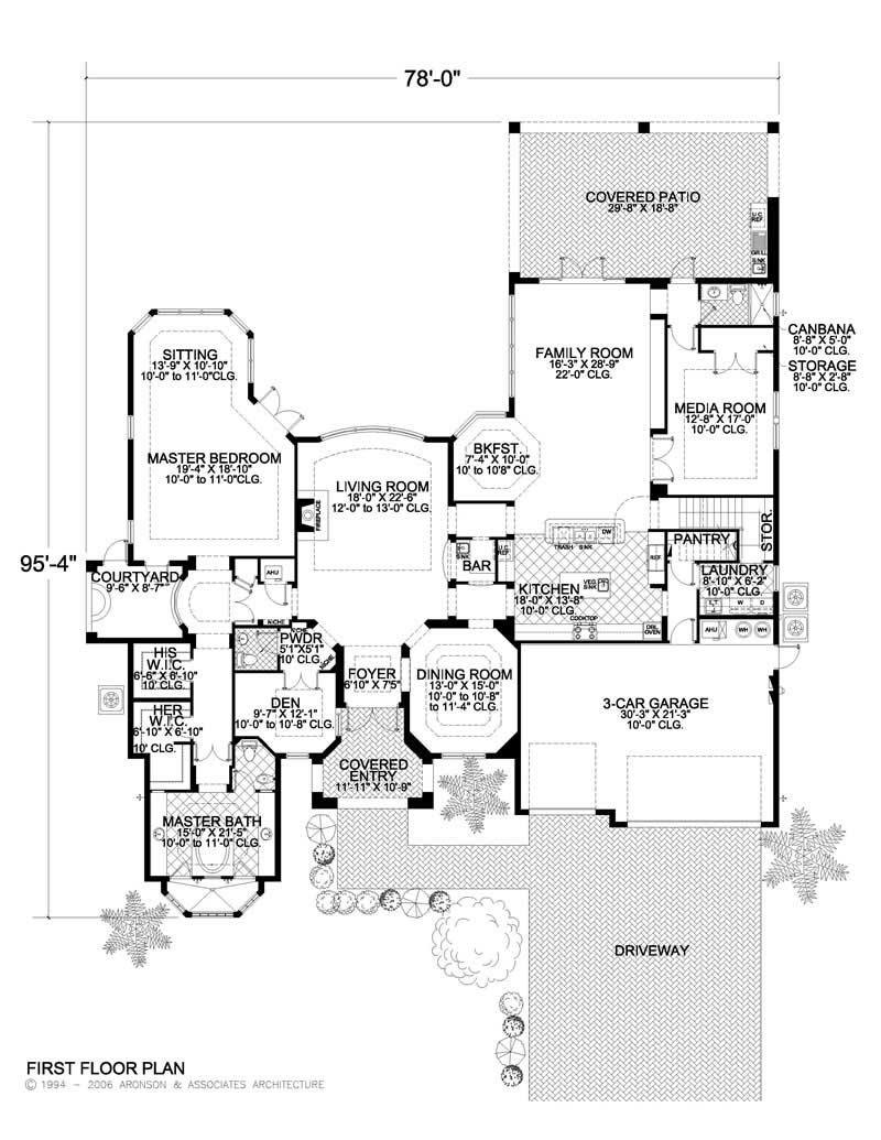 Floor Plan First Story of Cape Cod Plan #107-1043