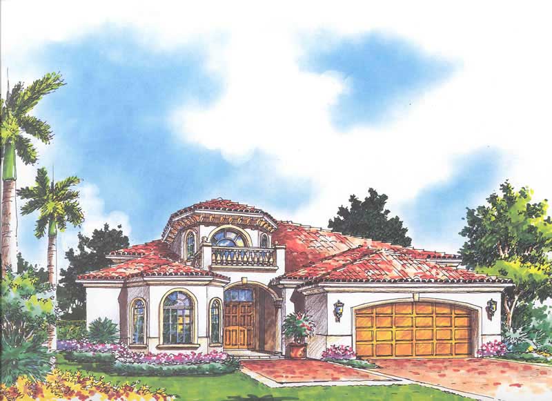 Home Plan Front Elevation of this 3-Bedroom,3063 Sq Ft Plan -107-1114